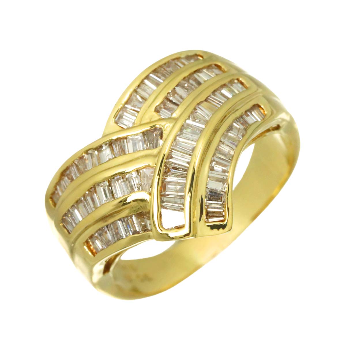 Diamond 1.00ct Ring 18K YG Yellow Gold 750 Size7.25(US)