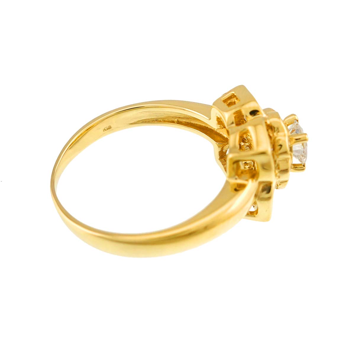 Diamond 0.65ct/0.28ct Ring 18K YG 750 Size6.25-6.5(US)