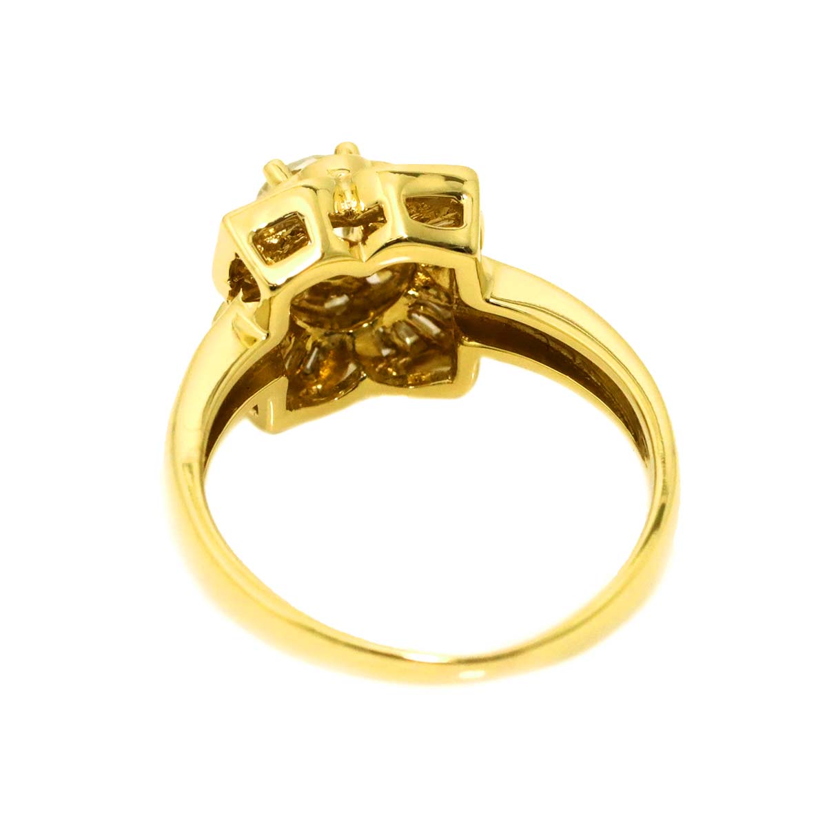 Diamond 0.65ct/0.28ct Ring 18K YG 750 Size6.25-6.5(US)