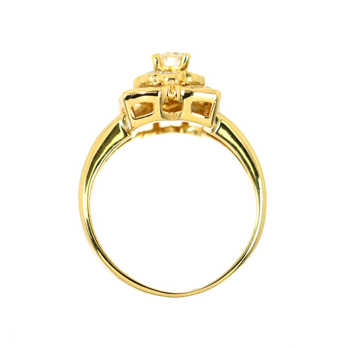 Diamond 0.65ct/0.28ct Ring 18K YG 750 Size6.25-6.5(US)