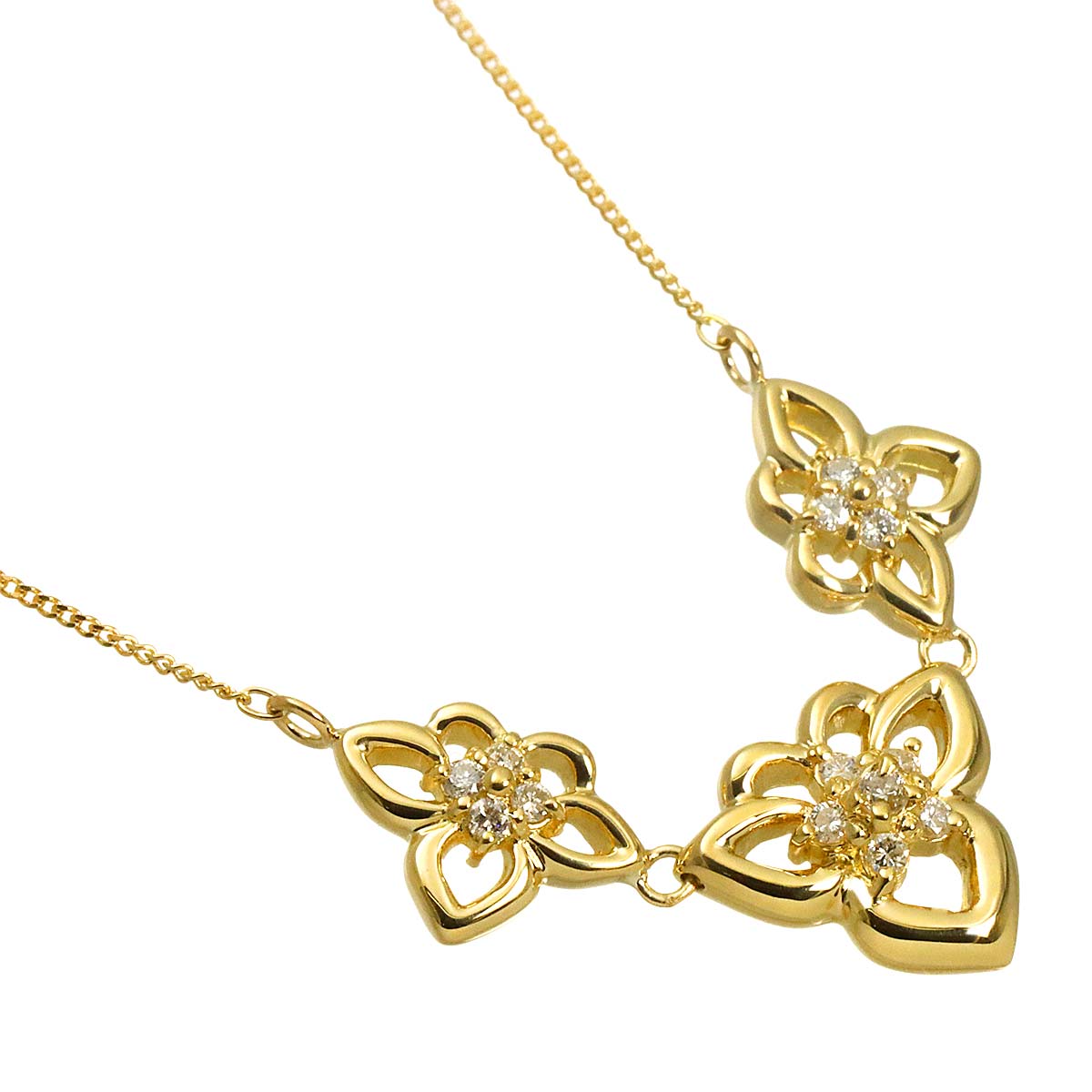 Diamond 0.15ct Necklace 18K YG Yellow Gold 750