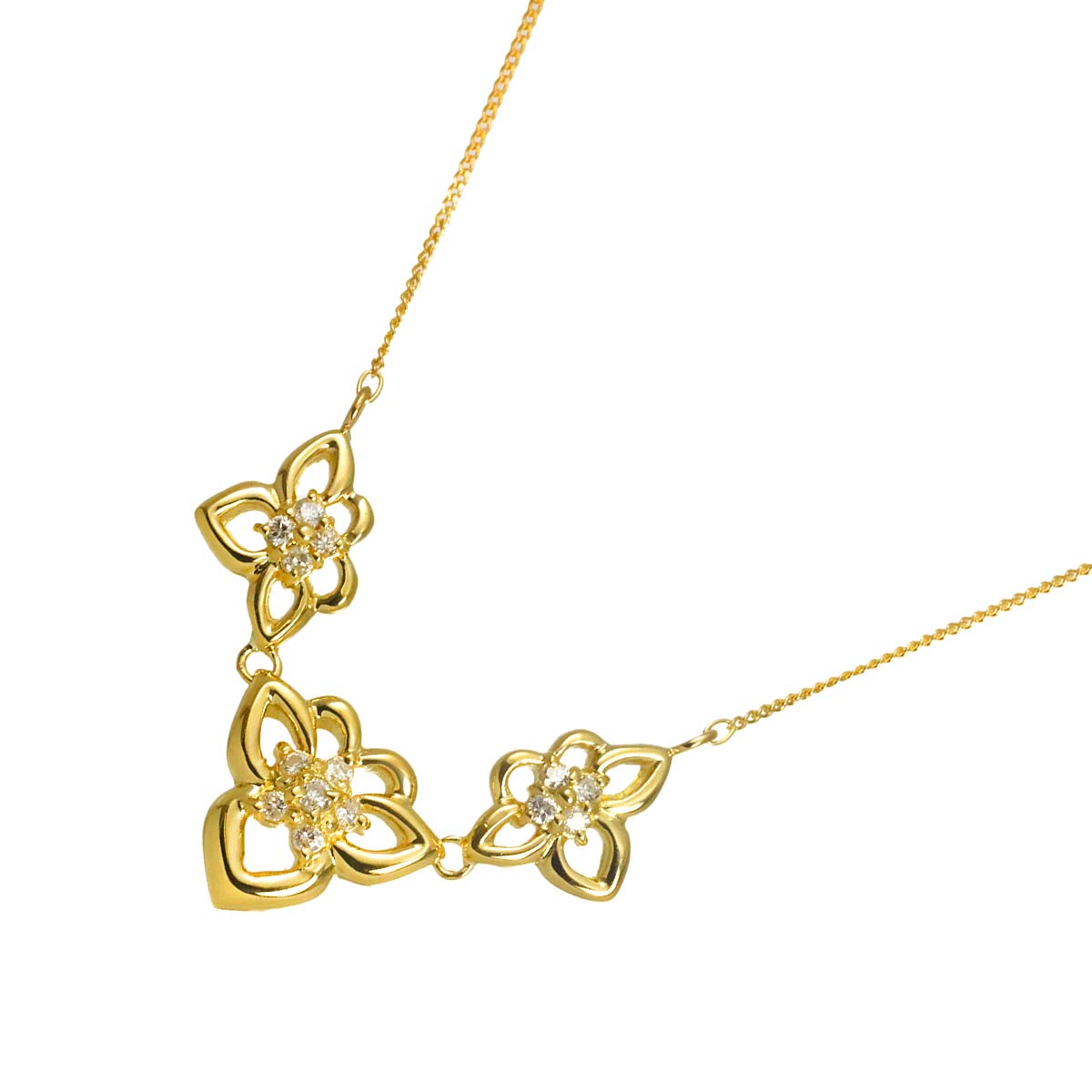 Diamond 0.15ct Necklace 18K YG Yellow Gold 750