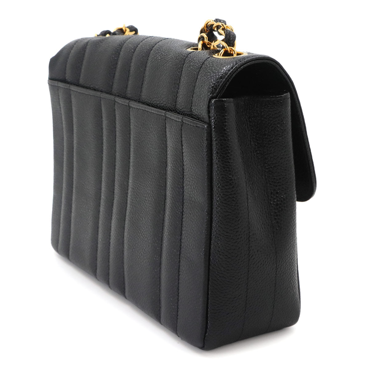 Mademoiselle Chain Shoulder Bag Leather Black Purse