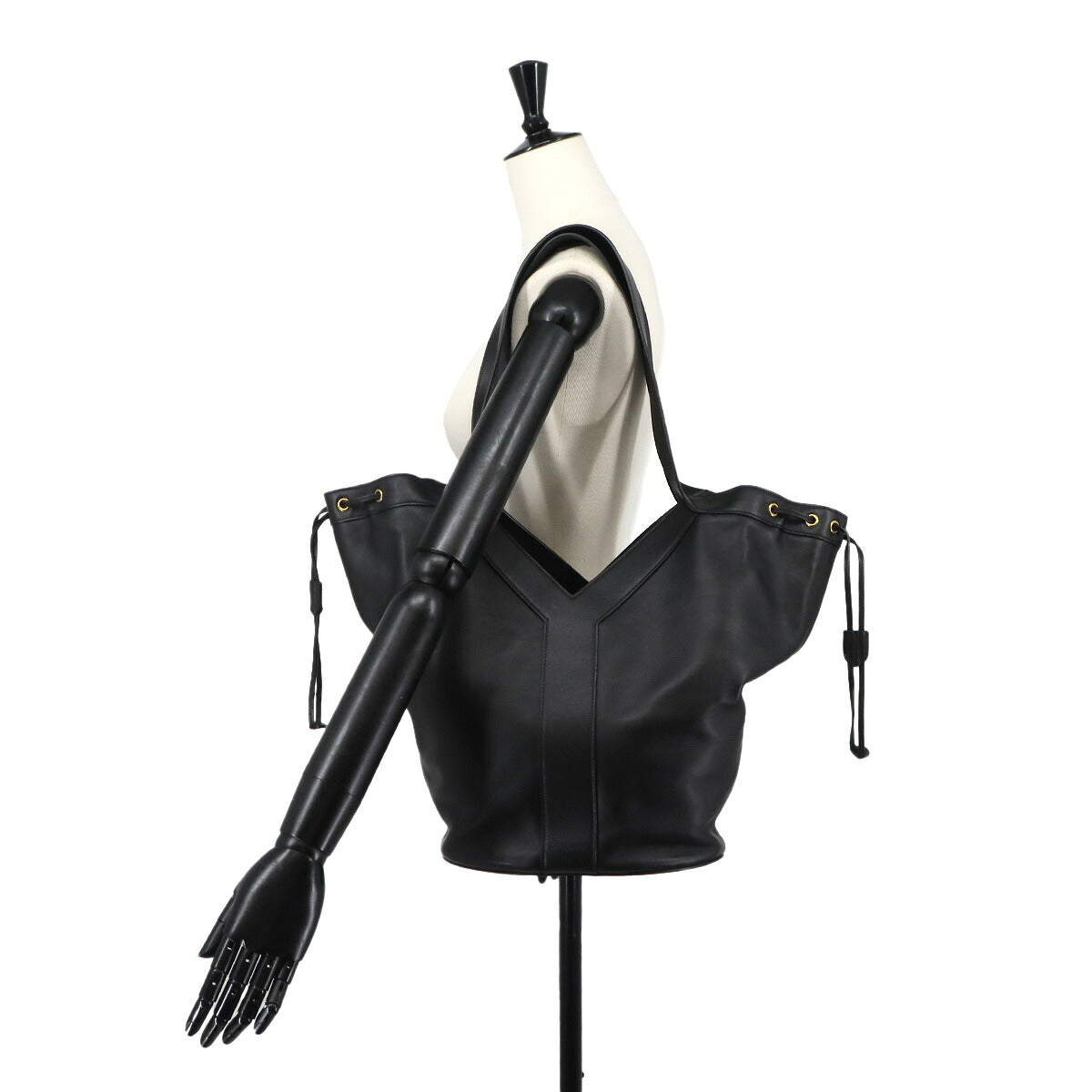 Y Hobo Tote Bag Leather Black 833160 Purse