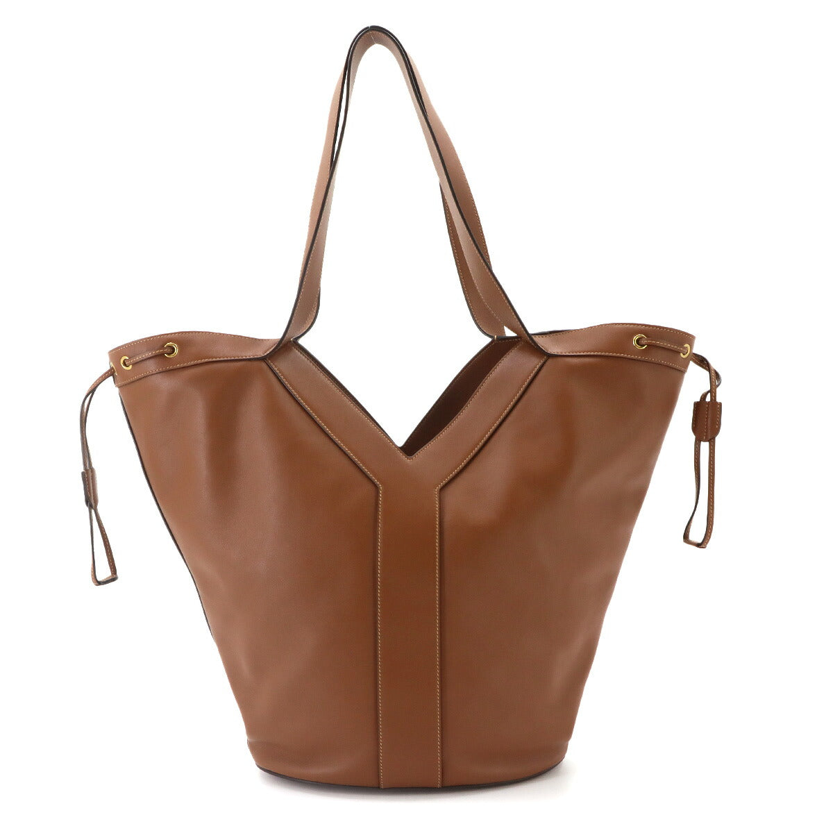 Y Hobo Tote Bag Leather Brown 833160 Purse