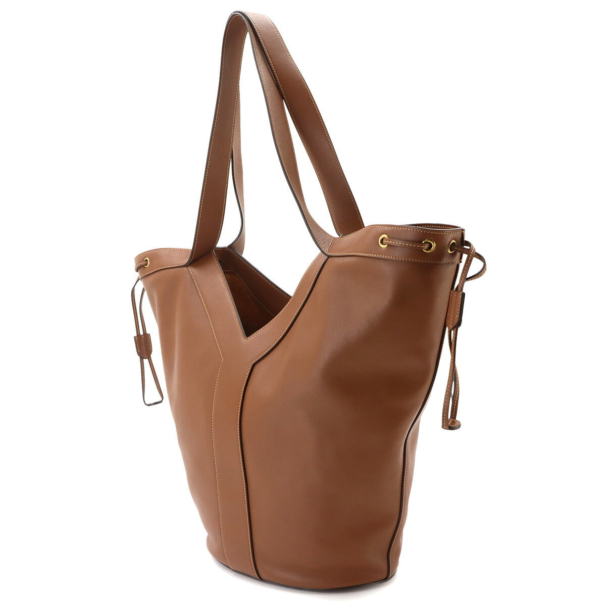 Y Hobo Tote Bag Leather Brown 833160 Purse