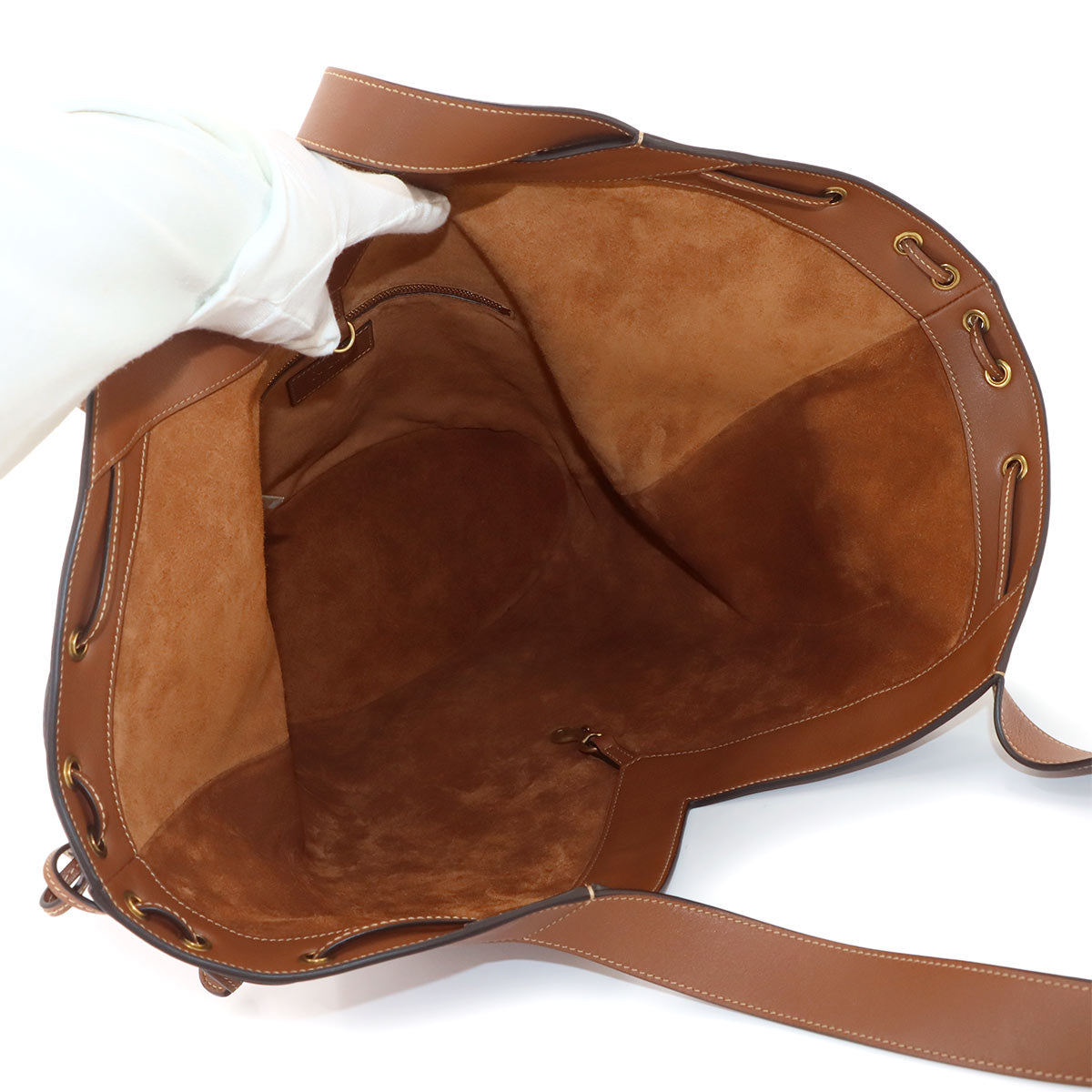 Y Hobo Tote Bag Leather Brown 833160 Purse