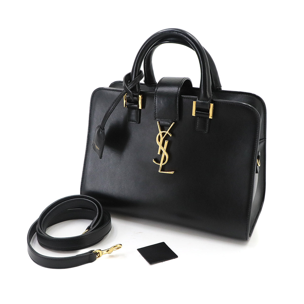 Baby Cabas Hand Shoulder Bag Leather Black 472466