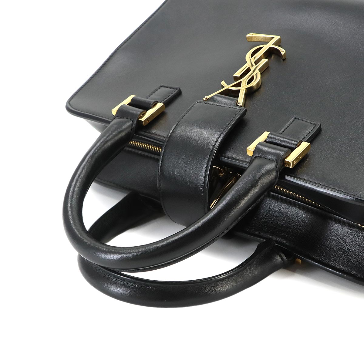 Baby Cabas Hand Shoulder Bag Leather Black 472466