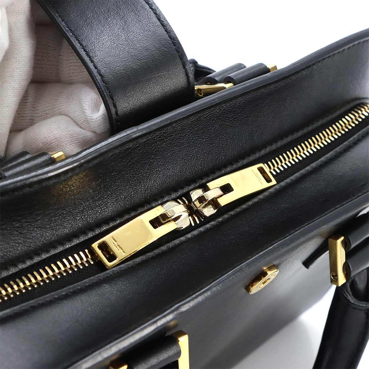 Baby Cabas Hand Shoulder Bag Leather Black 472466