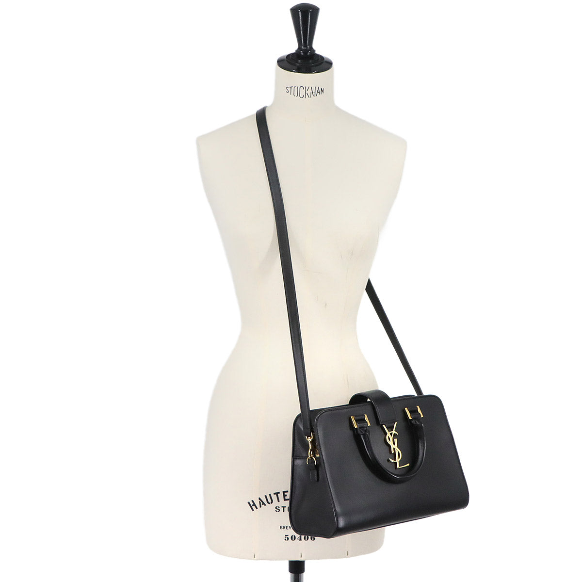 Baby Cabas Hand Shoulder Bag Leather Black 472466