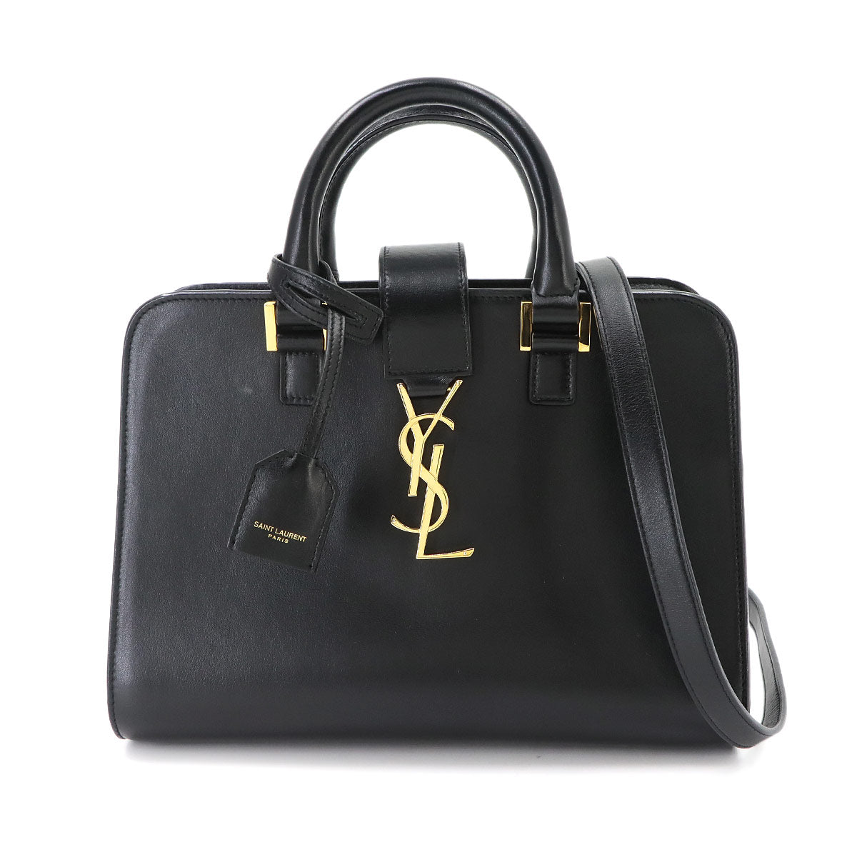 Baby Cabas Hand Shoulder Bag Leather Black 472466
