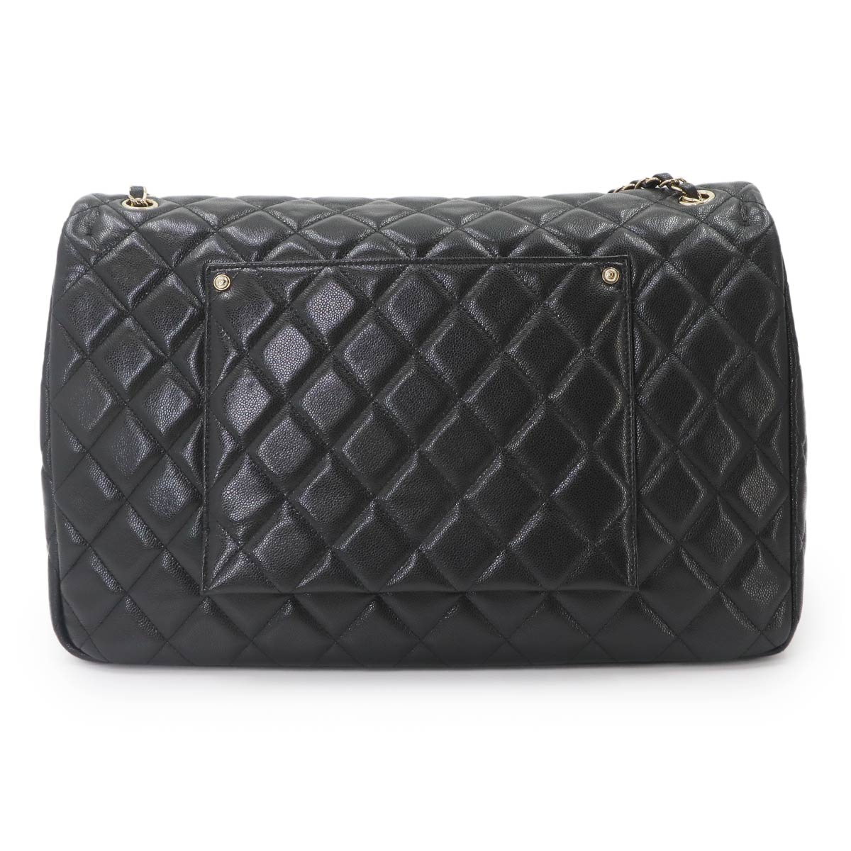 Matelasse 40 Chain Shoulder Bag Leather Black Jumbo