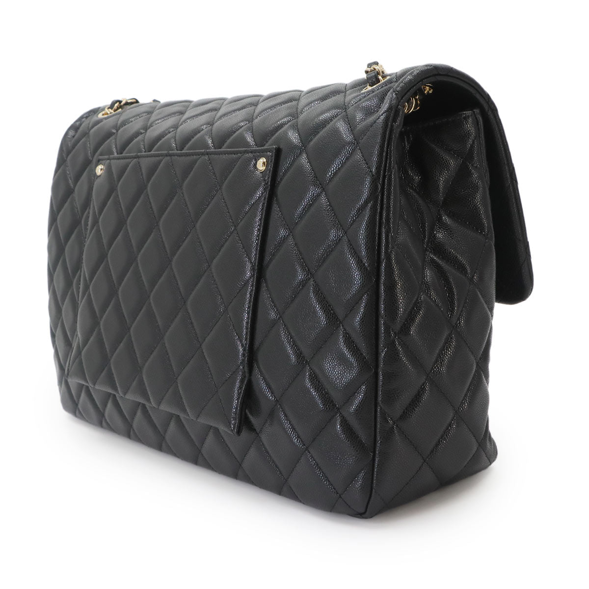 Matelasse 40 Chain Shoulder Bag Leather Black Jumbo