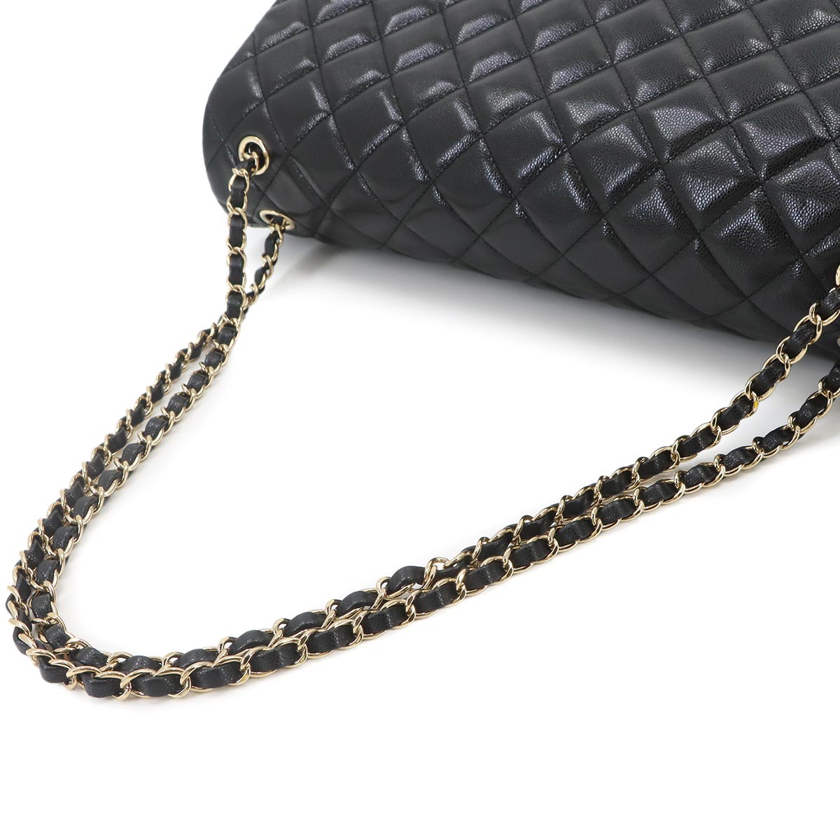 Matelasse 40 Chain Shoulder Bag Leather Black Jumbo