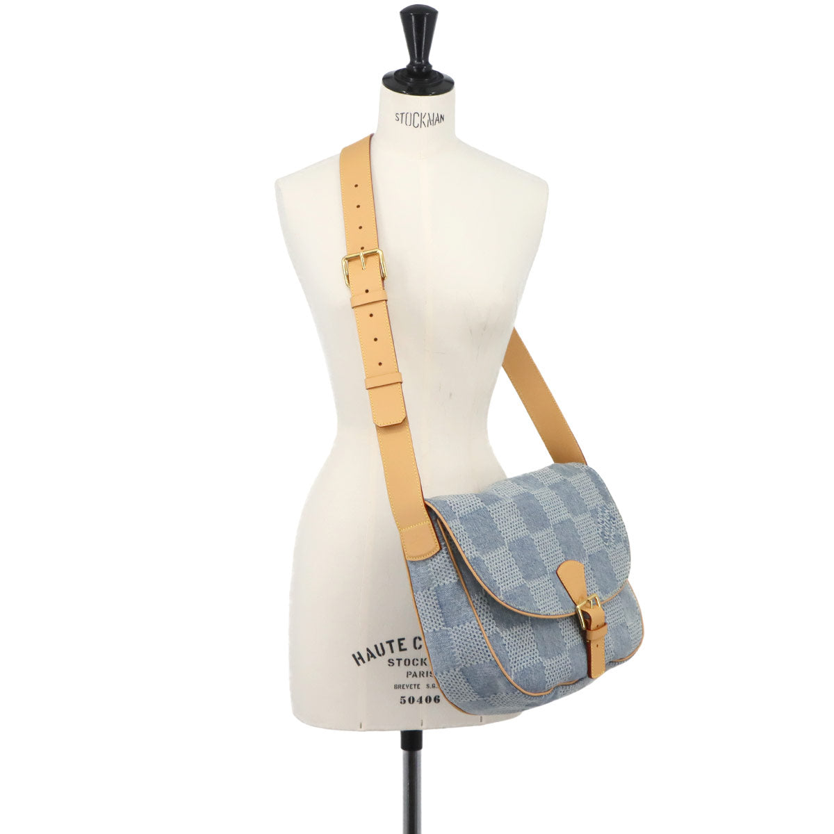 Damier Denim 3D Montsouris Messenger MM Shoulder Bag