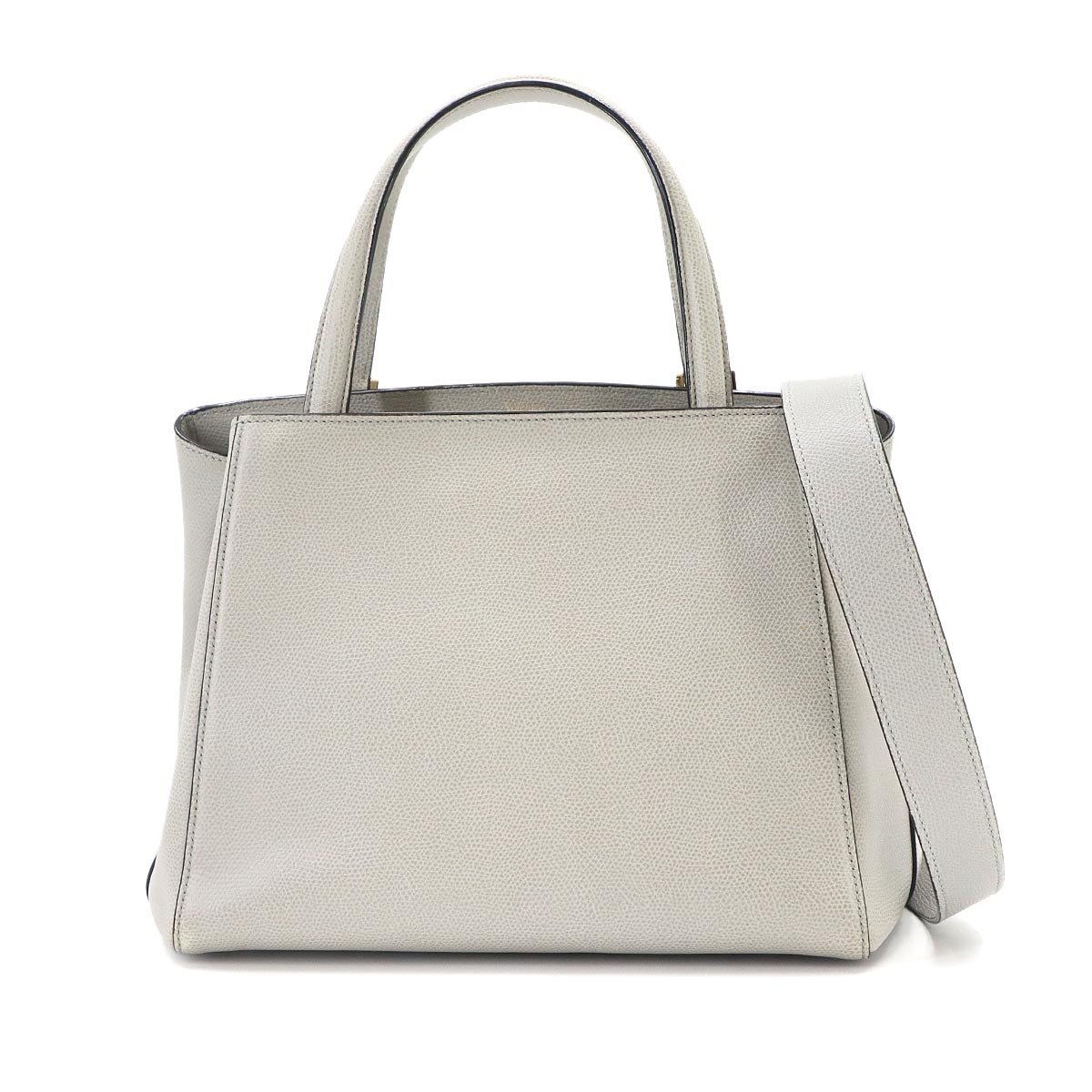 Medium Triennale Hand Shoulder Bag Leather Gray Purse
