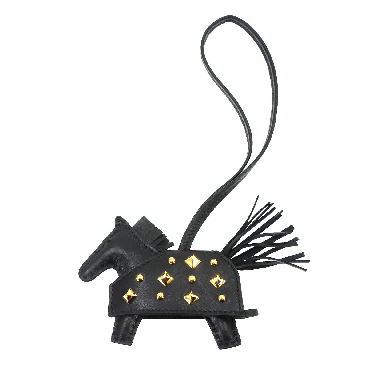 Rodeo Robeo Rock PM Bag Charm Agneau Milo Black