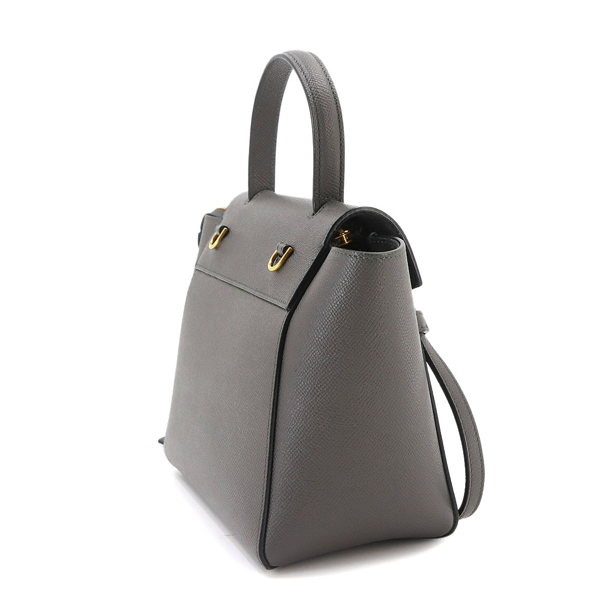 Belt Bag Nano 2way Hand Shoulder Bag Leather Gray 189003
