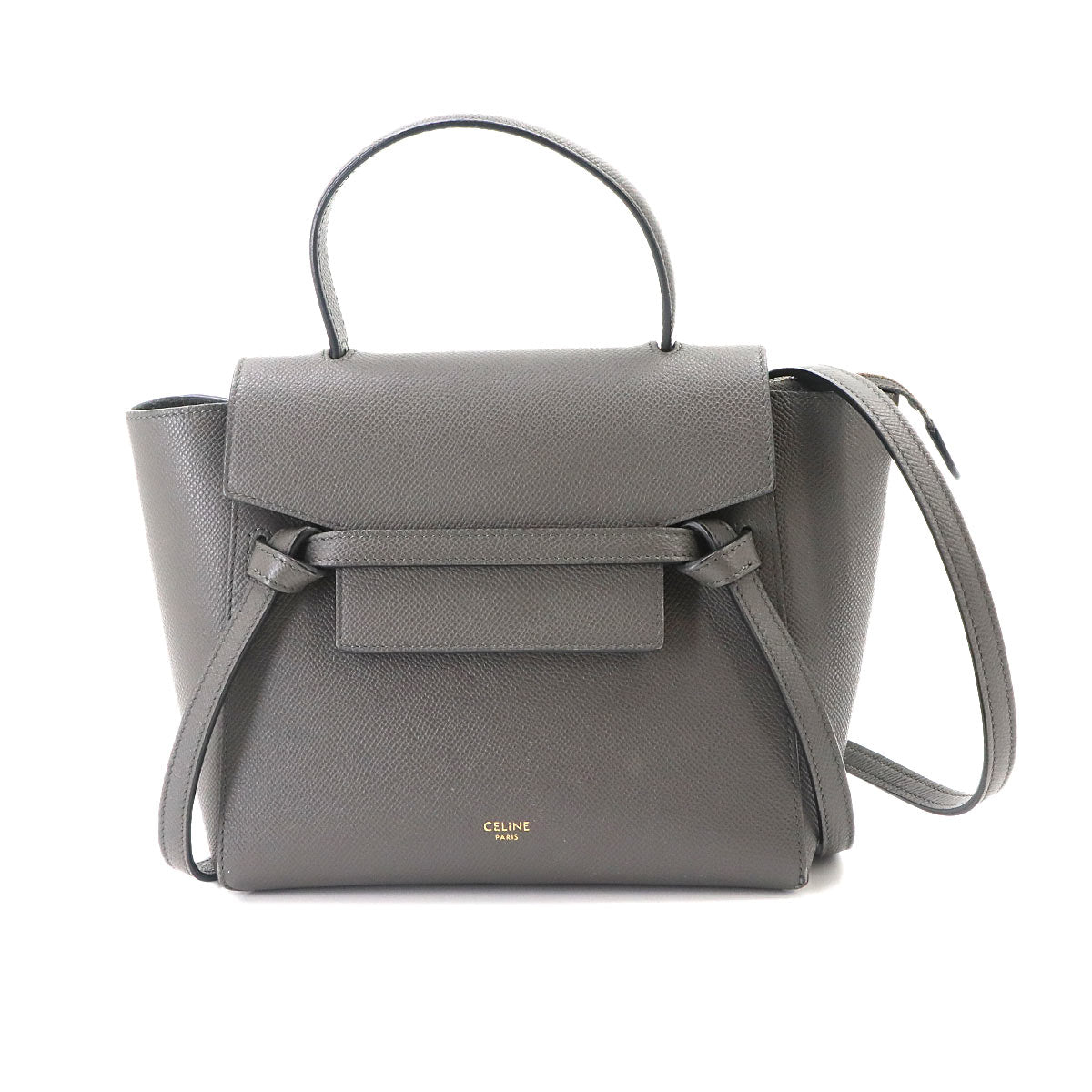 Belt Bag Nano 2way Hand Shoulder Bag Leather Gray 189003