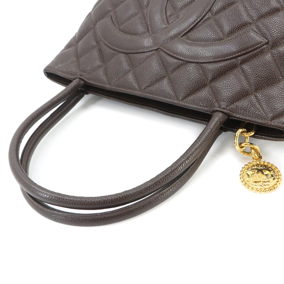 Medallion Tote Bag Leather Brown A01804 Coco Logos
