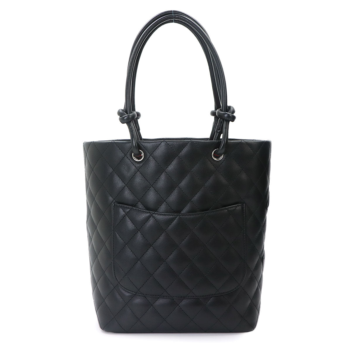 Cambon Line Medium Tote Bag Leather Enamel Black A25167 Purse