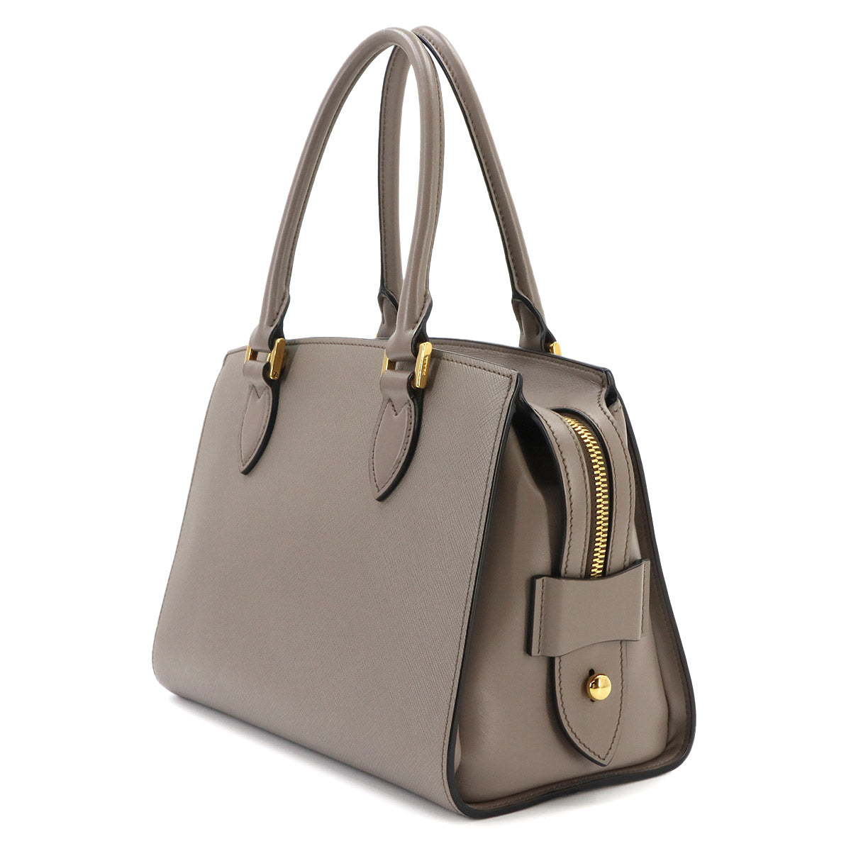 2way Hand Shoulder Bag Saffiano Leather Gray 1BA164 Purse