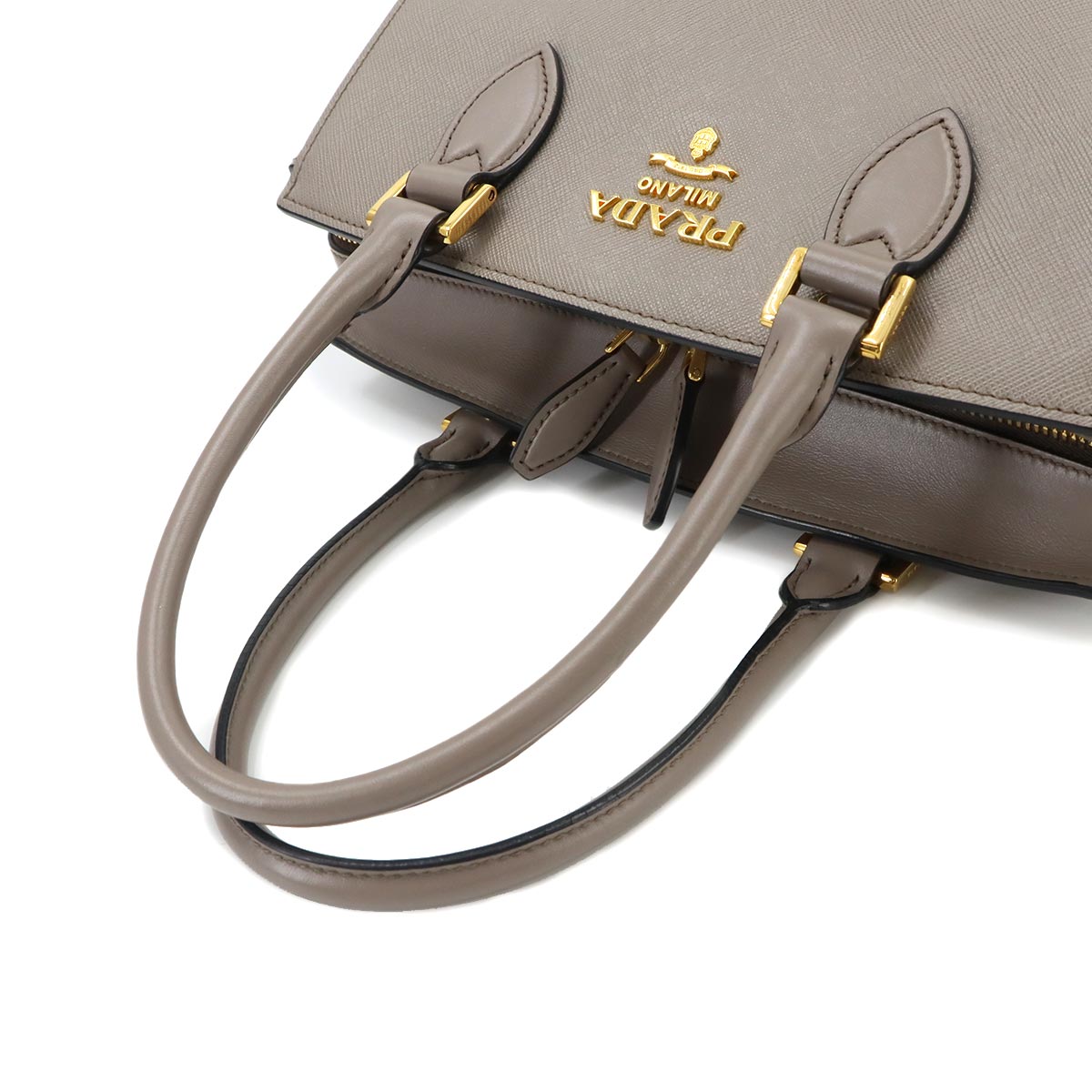 2way Hand Shoulder Bag Saffiano Leather Gray 1BA164 Purse