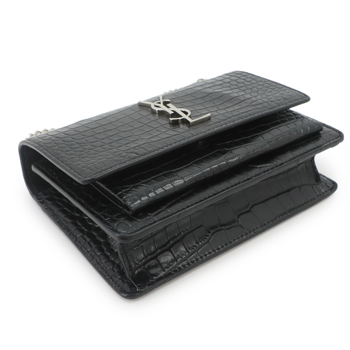 Sunset Chain Wallet Leather Black 452157 Purse