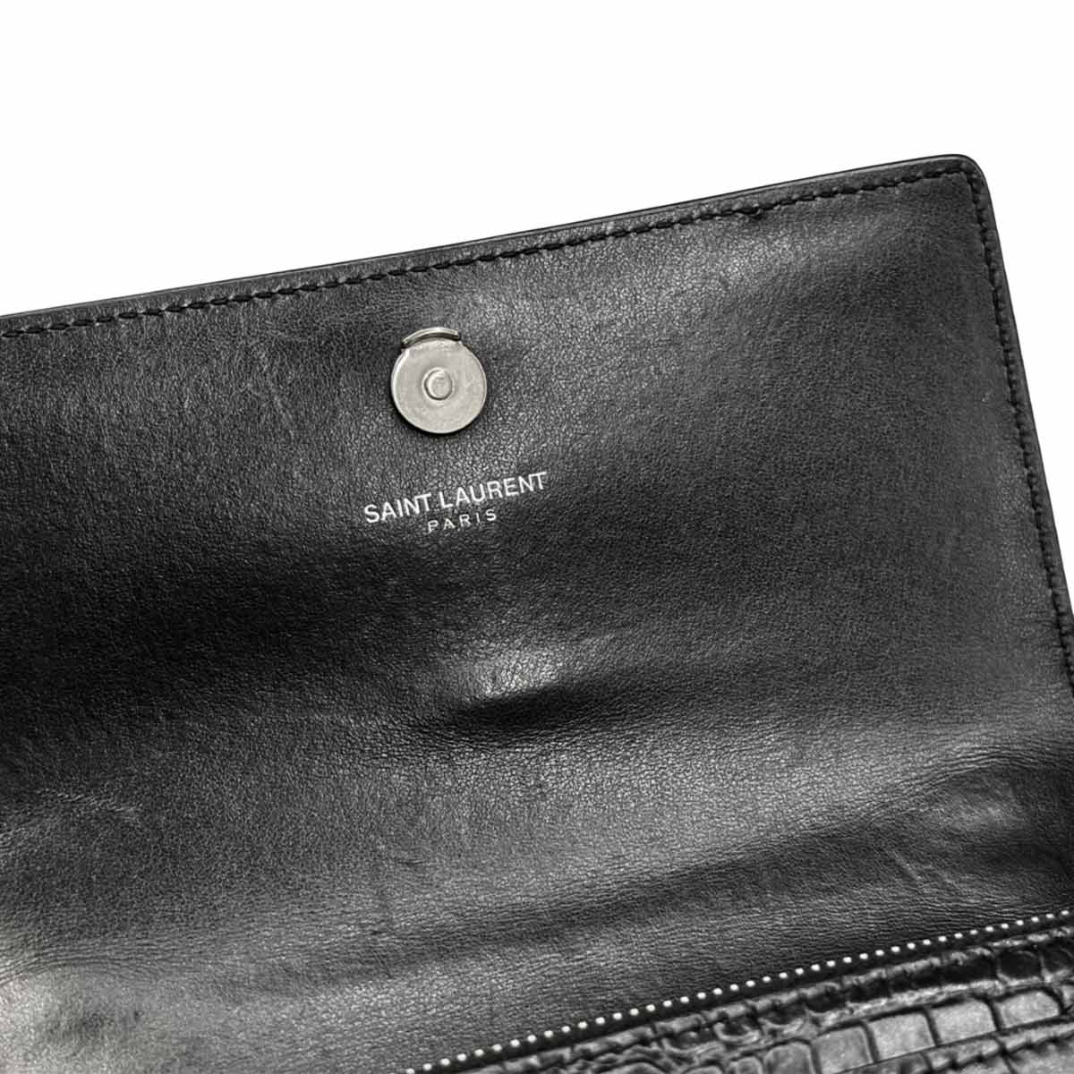 Sunset Chain Wallet Leather Black 452157 Purse