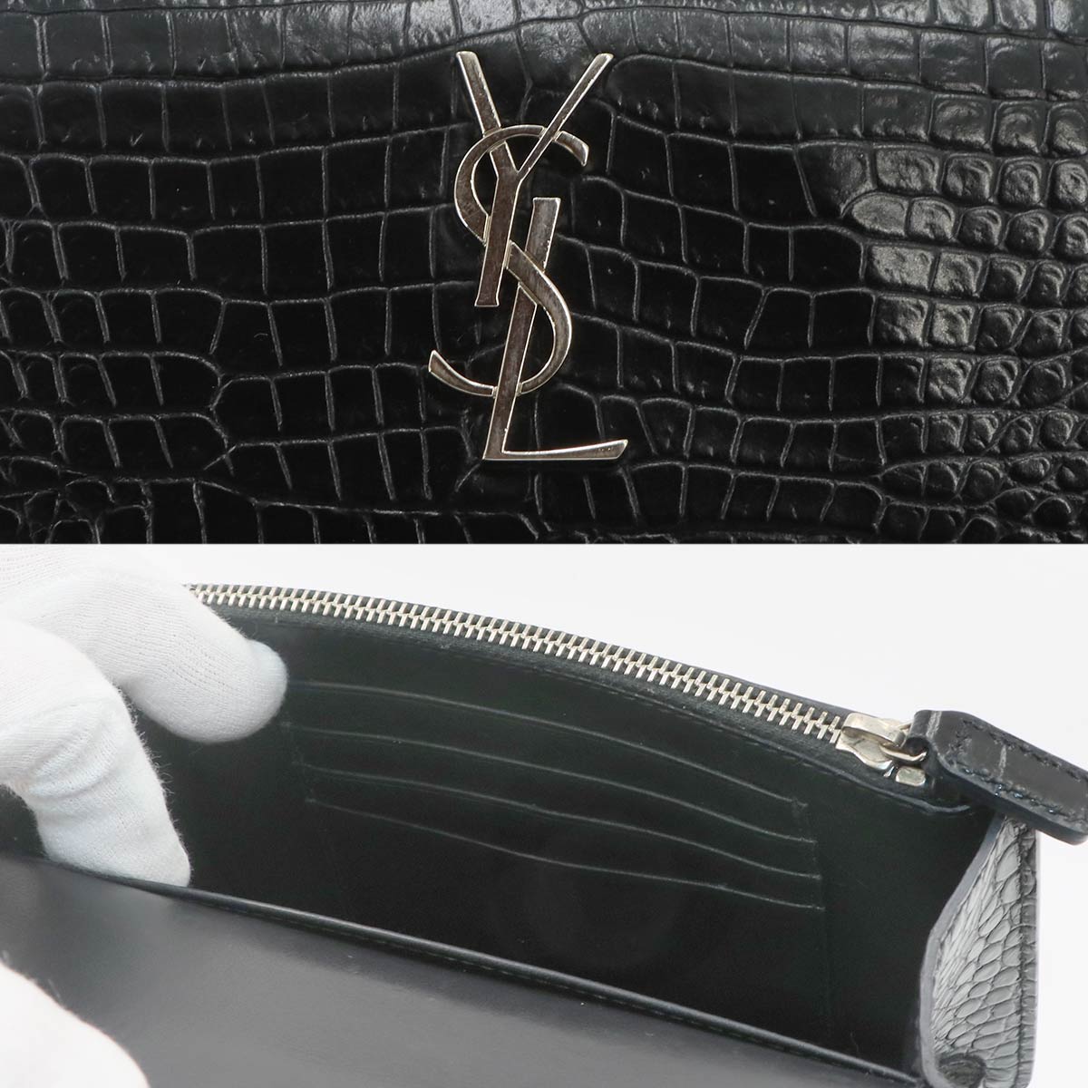 Sunset Chain Wallet Leather Black 452157 Purse