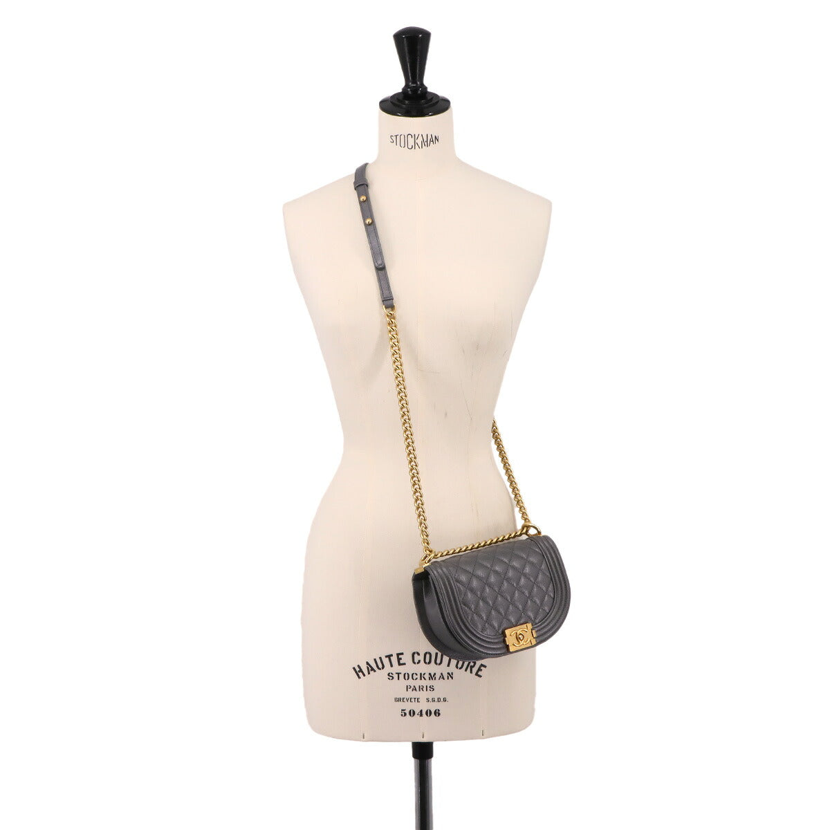 Boy CHANEL Small Chain Shoulder Bag Gray AS3350