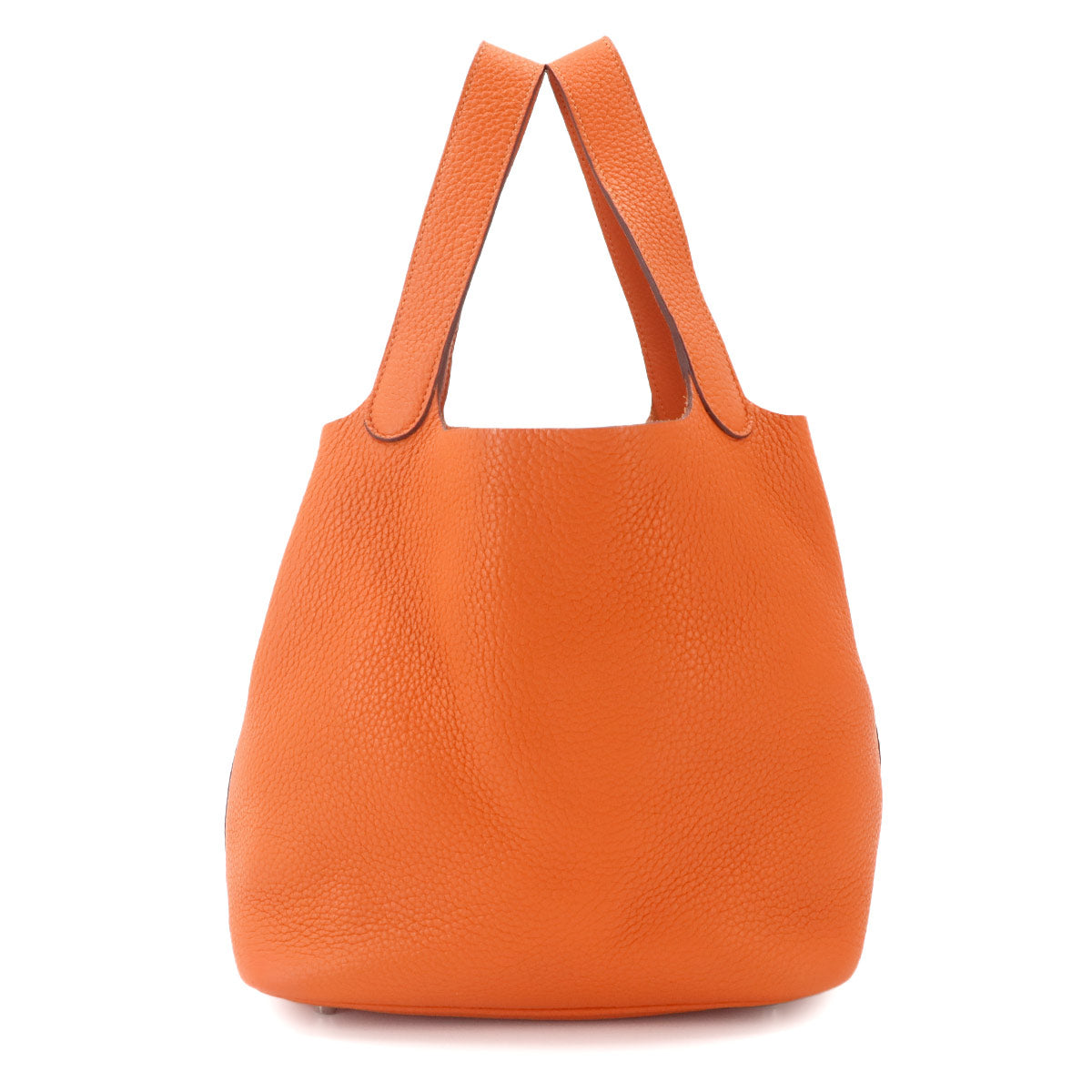 Picotin Lock MM Hand Bag Taurillon Clemence Orange Purse