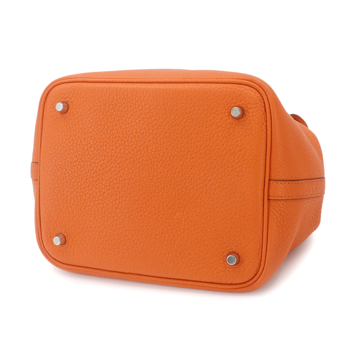 Picotin Lock MM Hand Bag Taurillon Clemence Orange Purse