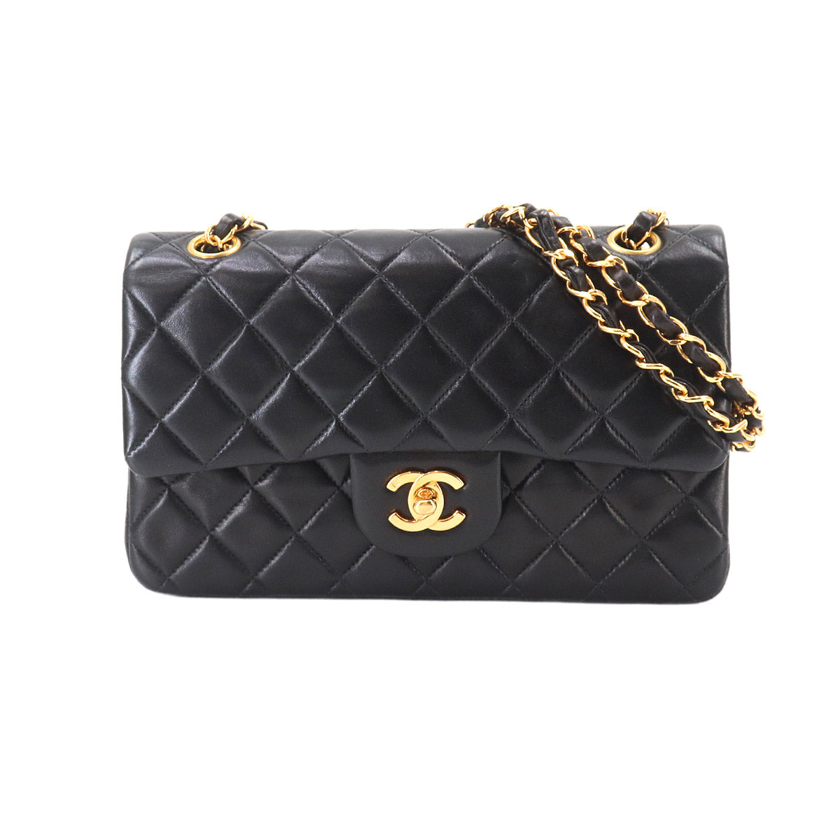 Matelasse 23 Chain Shoulder Bag Leather Black A01113 Vintage