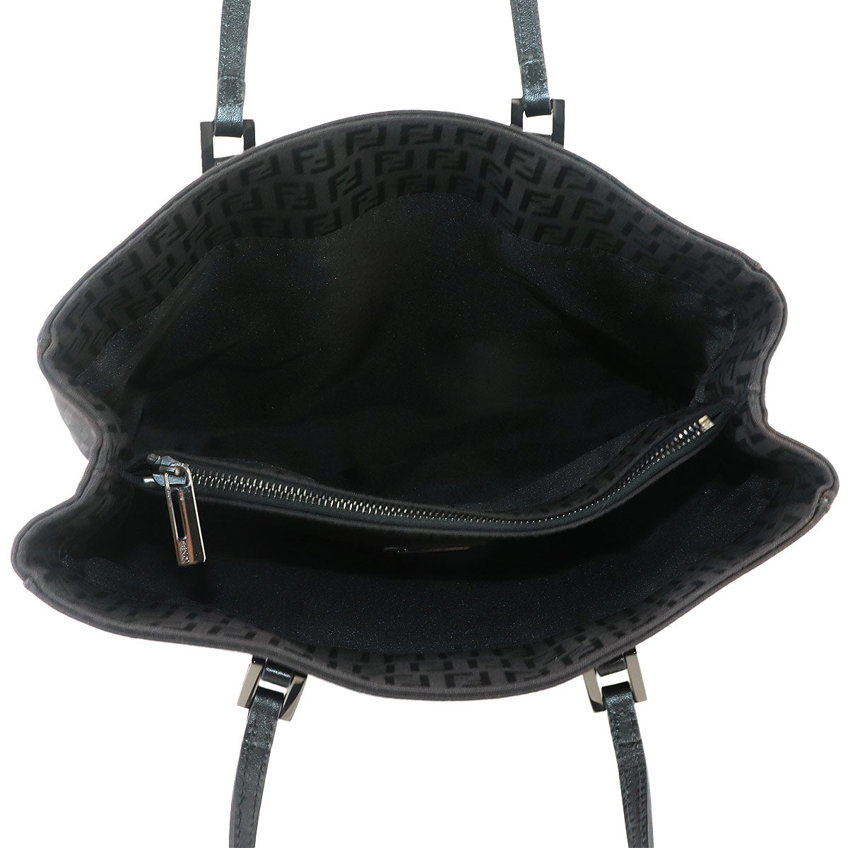 Zucchino Tote Bag Canvas Leather Dark Black 8BH133 Purse