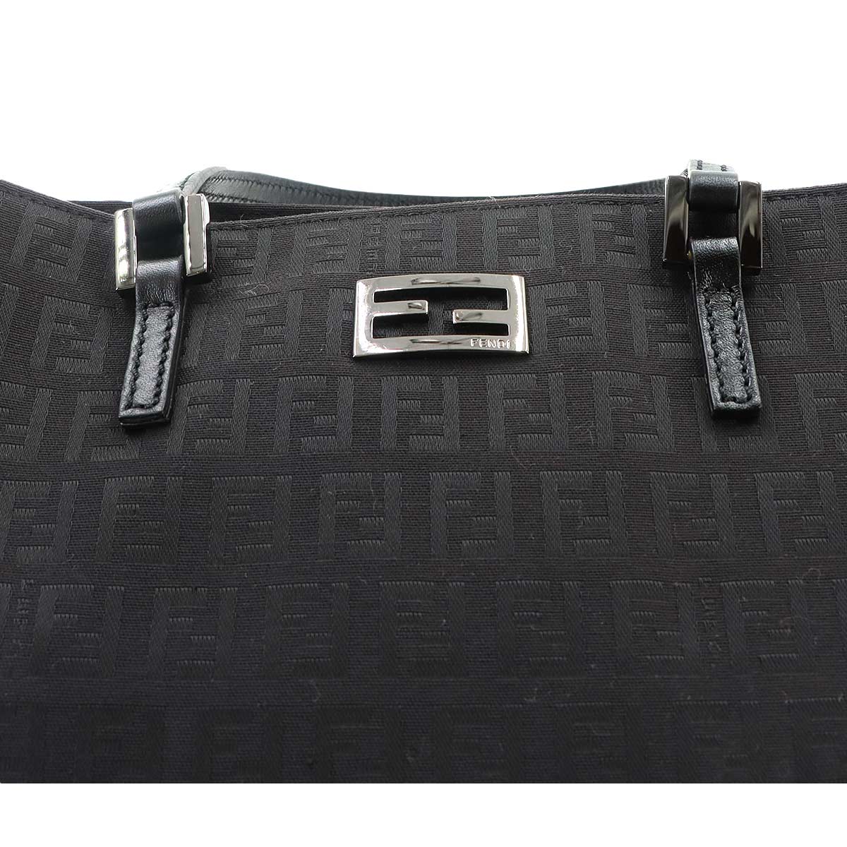 Zucchino Tote Bag Canvas Leather Dark Black 8BH133 Purse