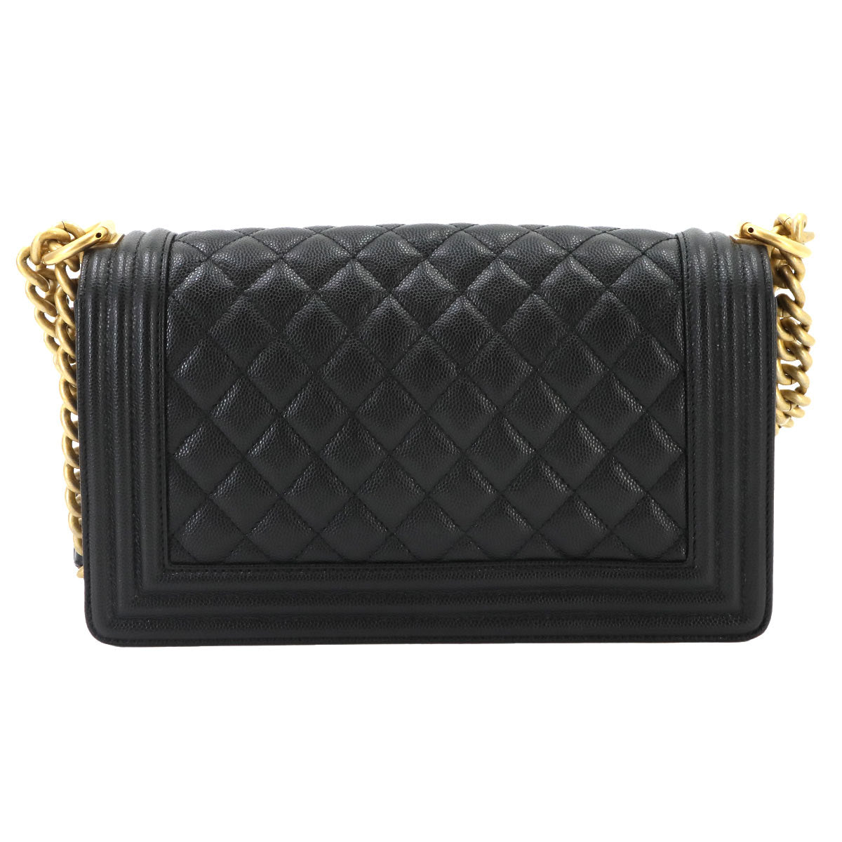 BOY CHANEL Chain Shoulder Bag Leather Black A67086 Purse