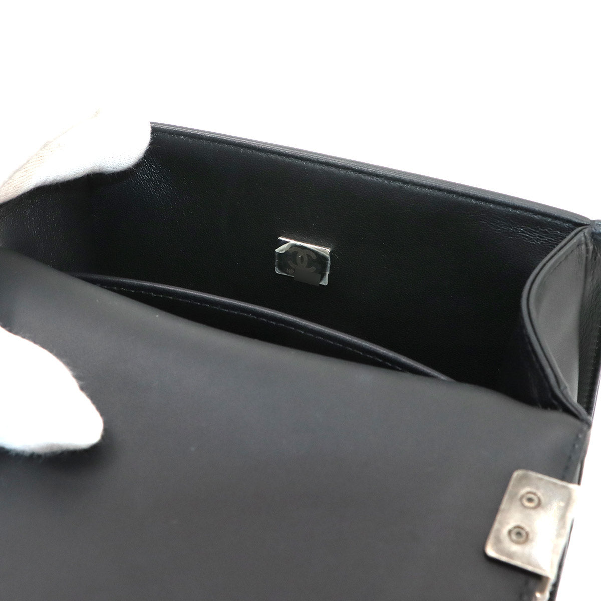 BOY CHANEL Small Chain Shoulder Bag Leather Black A67085