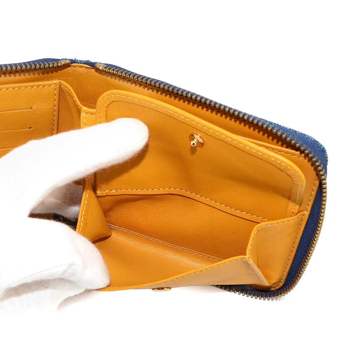 Monogram Denim Mini Zippy Wallet Blue M95342 Purse