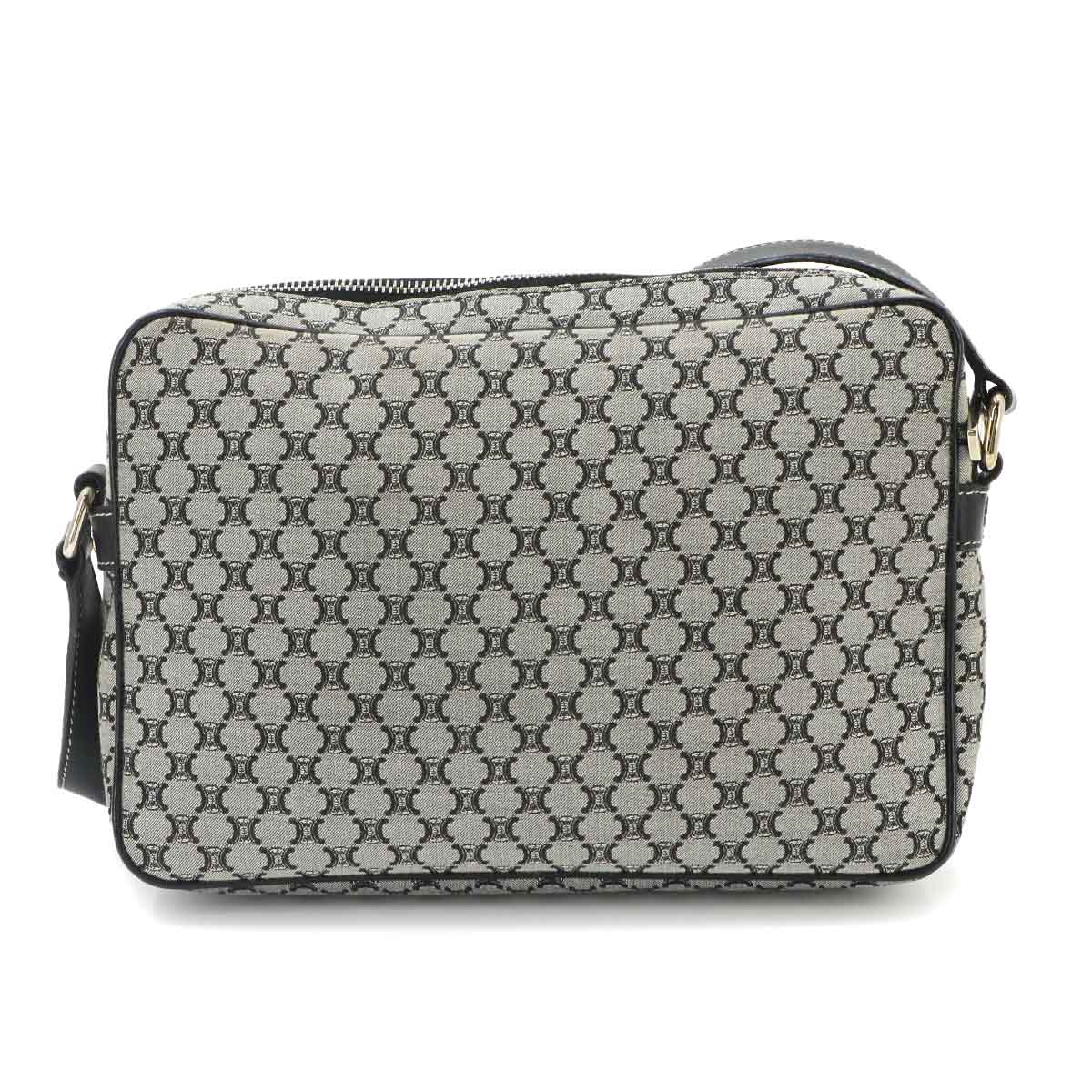Macadam Shoulder Bag Canvas Leather Gray Black Purse