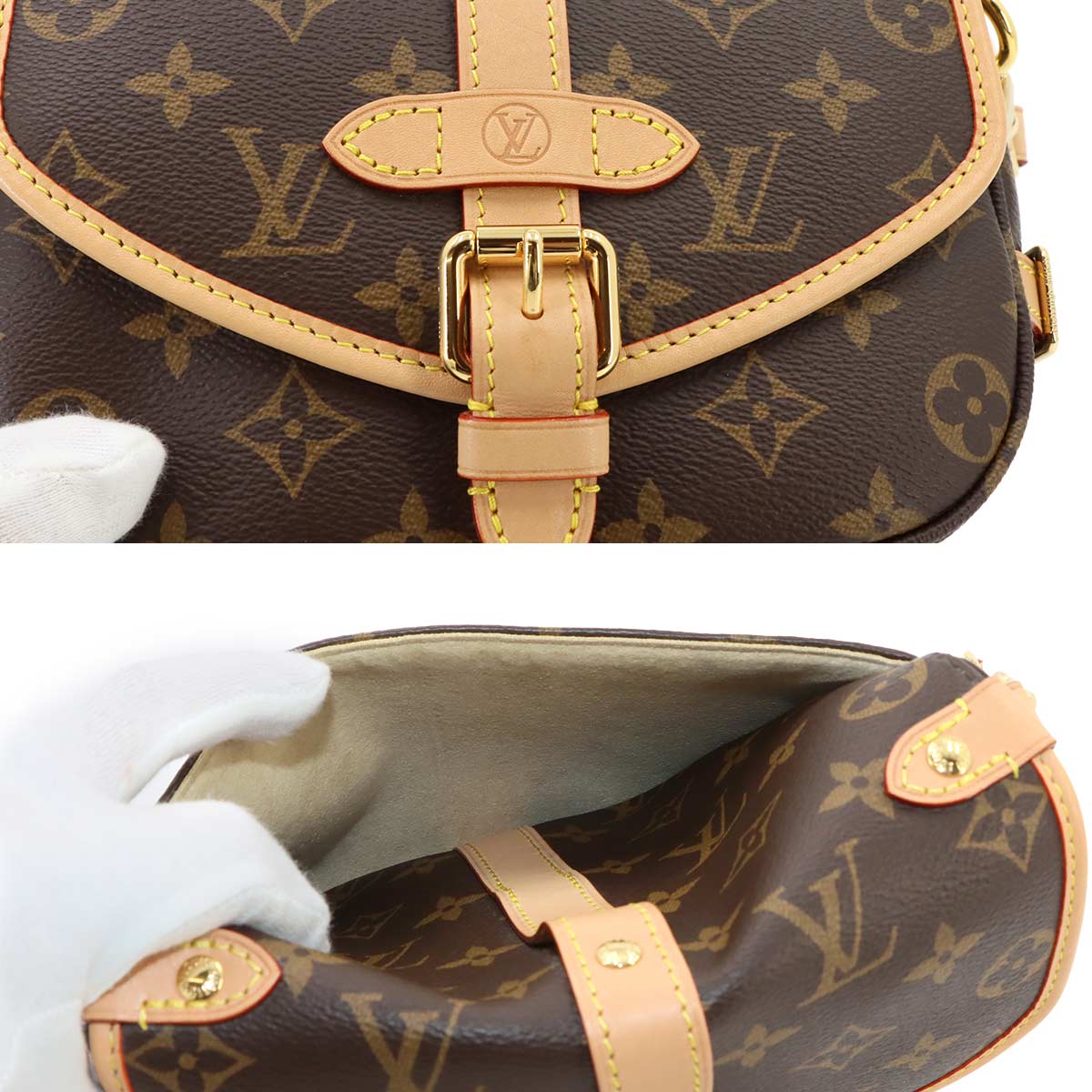 Monogram Saumur BB 2way Hand Shoulder Bag Brown M46740