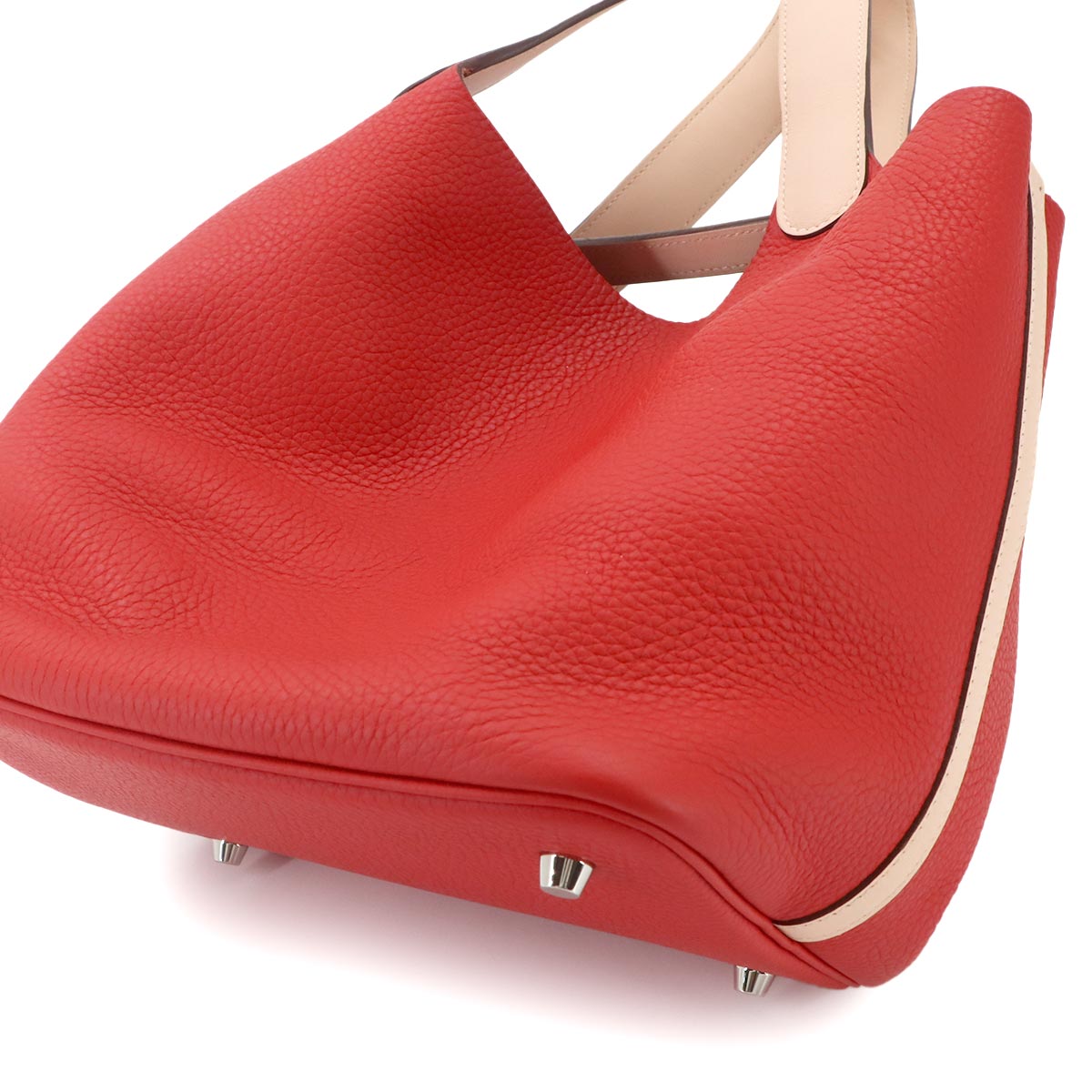 Picotin Lock Touch MM Hand Bag Taurillon Clemence Swift Red Pink