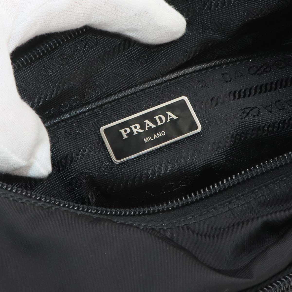 Shoulder Bag Nylon Saffiano Leather Nero Black 1BD994 Purse