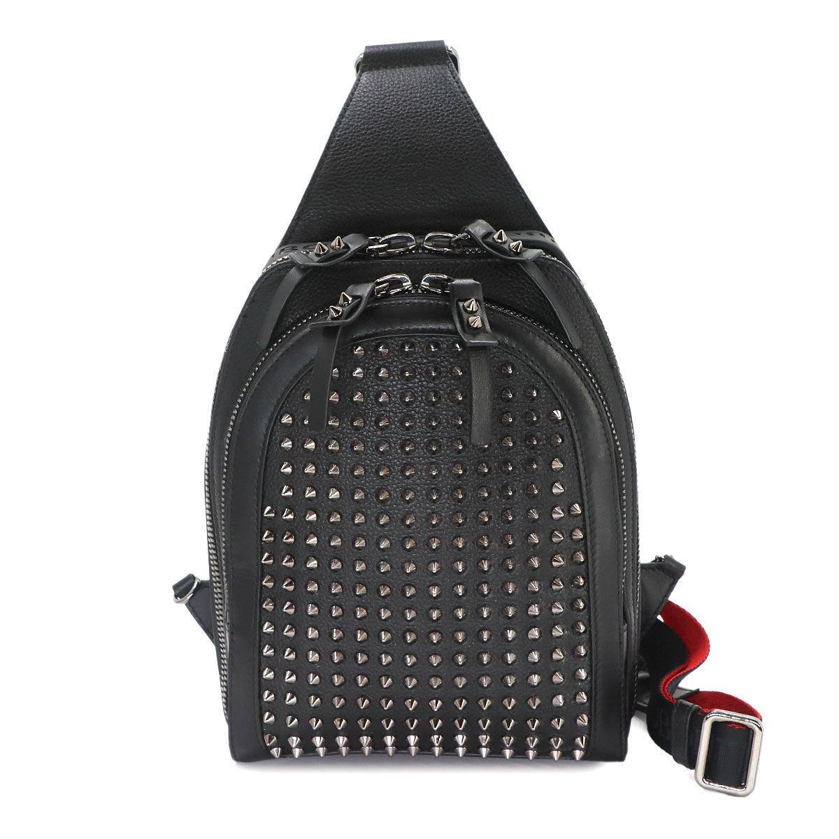 Loubifunk Crossbody Bag Leather Black Spike