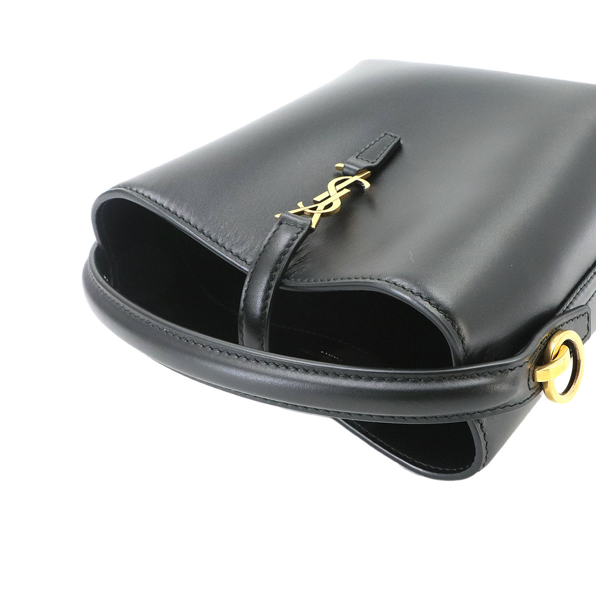 LE37 2way Shoulder Hand Bag Leather Black 765870 YSL