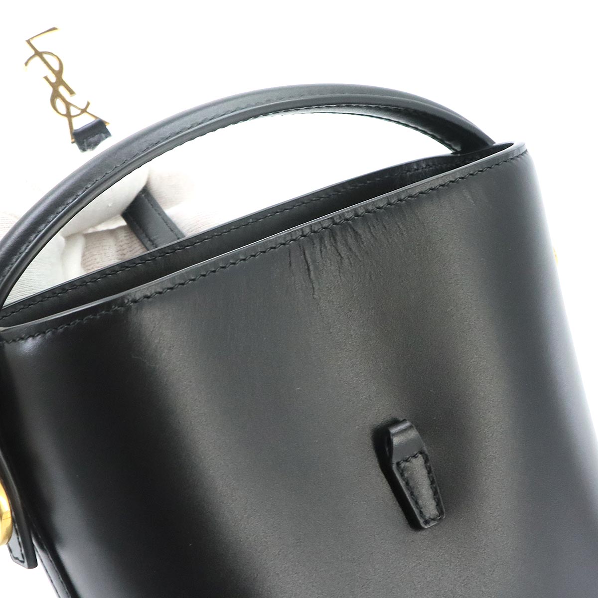 LE37 2way Shoulder Hand Bag Leather Black 765870 YSL