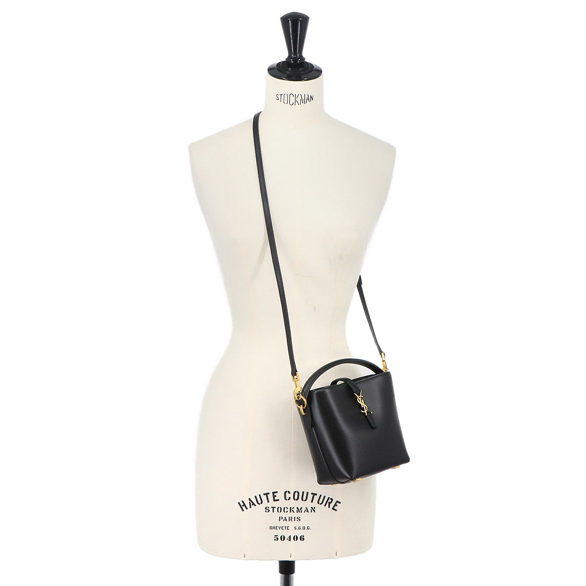 LE37 2way Shoulder Hand Bag Leather Black 765870 YSL