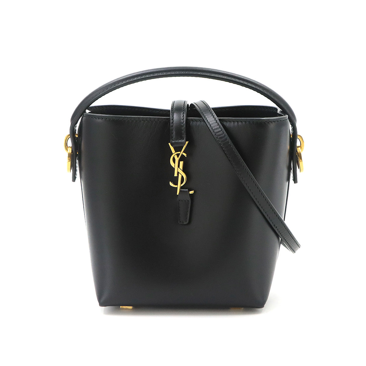 LE37 2way Shoulder Hand Bag Leather Black 765870 YSL