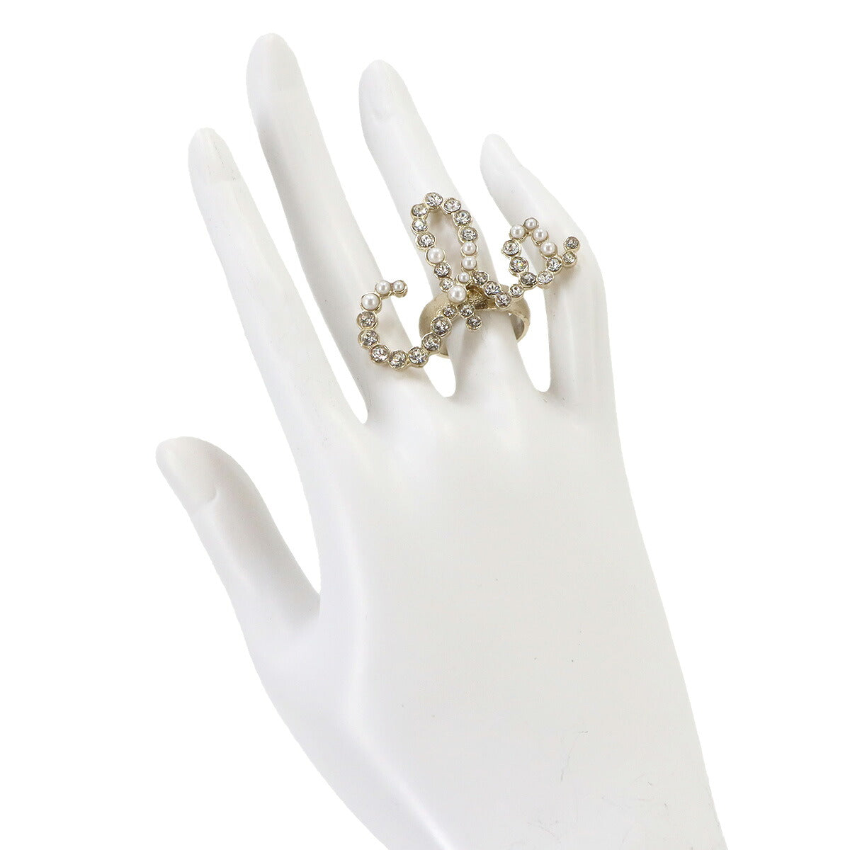 Ring 2Piece Set Rhinestone Gold Sizes 10 Sizes 12